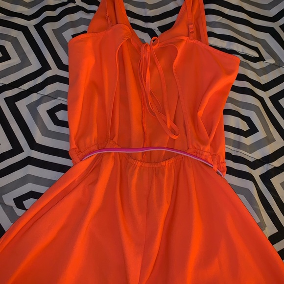 bright orange outfit